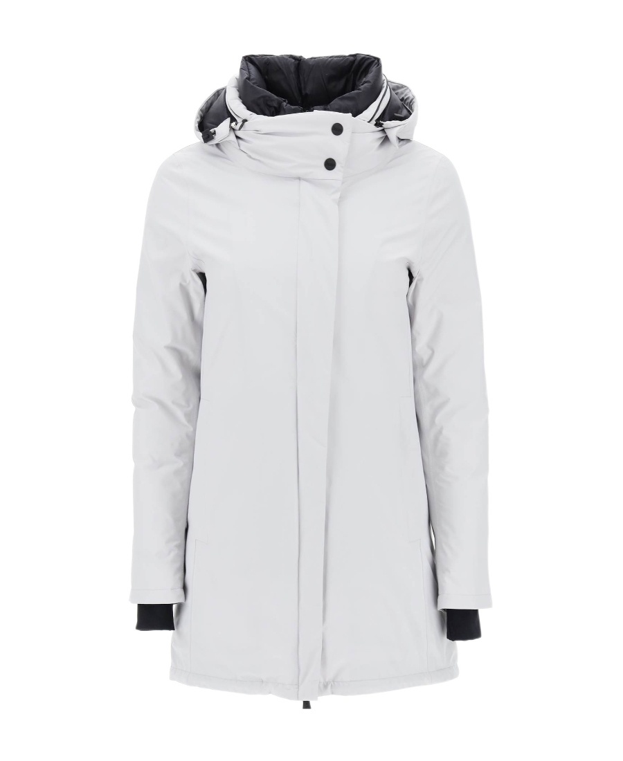 Herno Logo-print Hooded Jacket In Gray