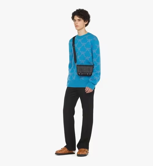 Mcm Logo Printed Messenger Bag