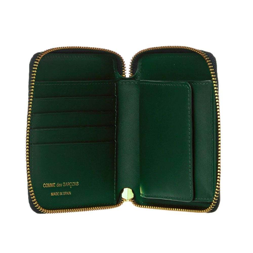 Comme Des Garçons Logo Wallet In Green