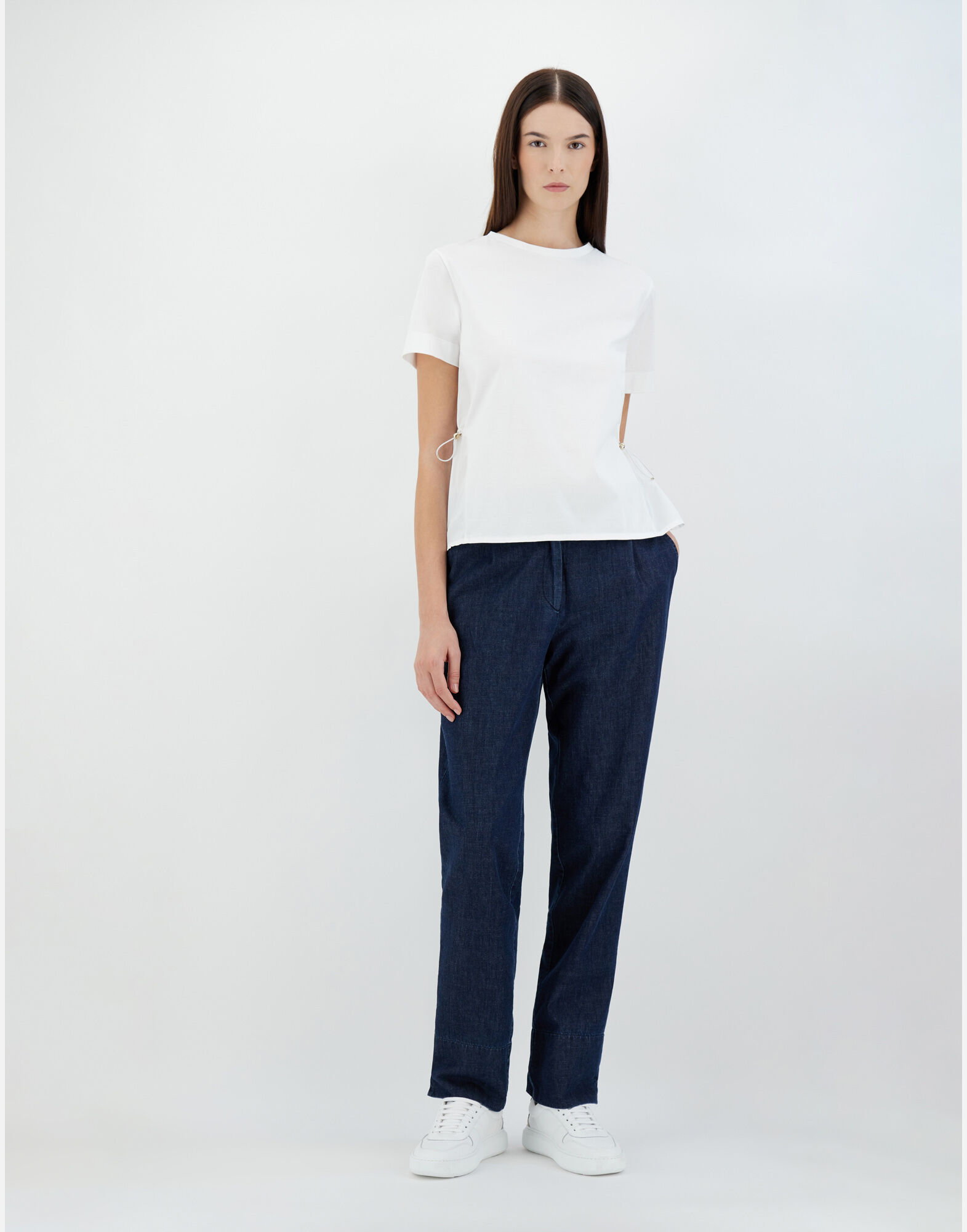 Herno T-shirt In Chic Cotton Jersey And New Techno Taffeta In White