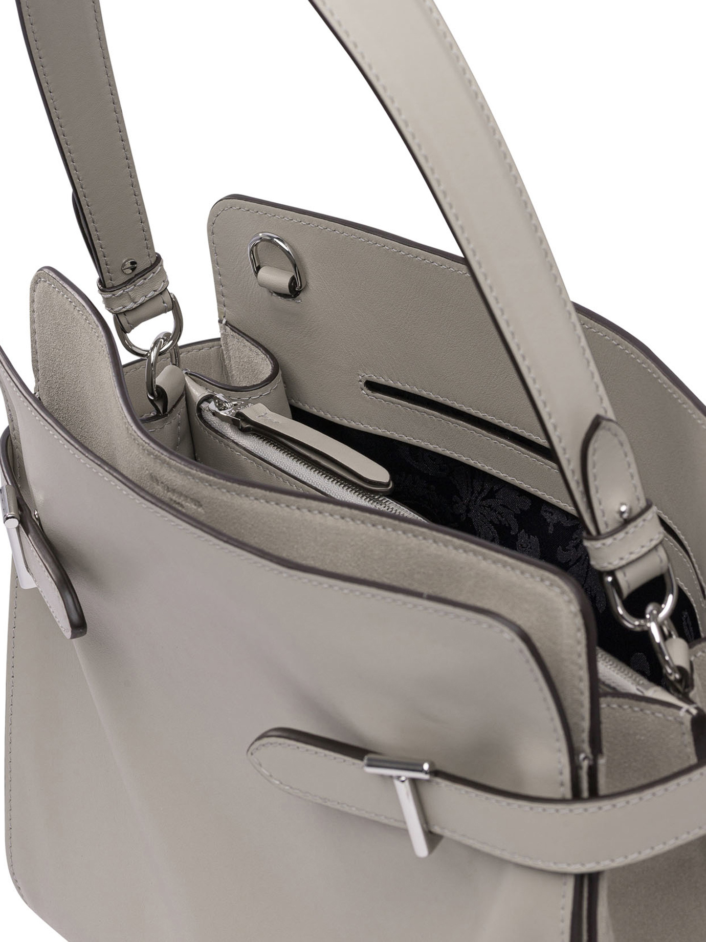 Le Tanneur Large Shoulderbag In Smooth Leather And Nubuck
