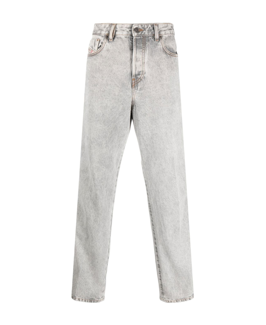 Diesel Grey Straight-leg Denim Jeans In Light-wash In White