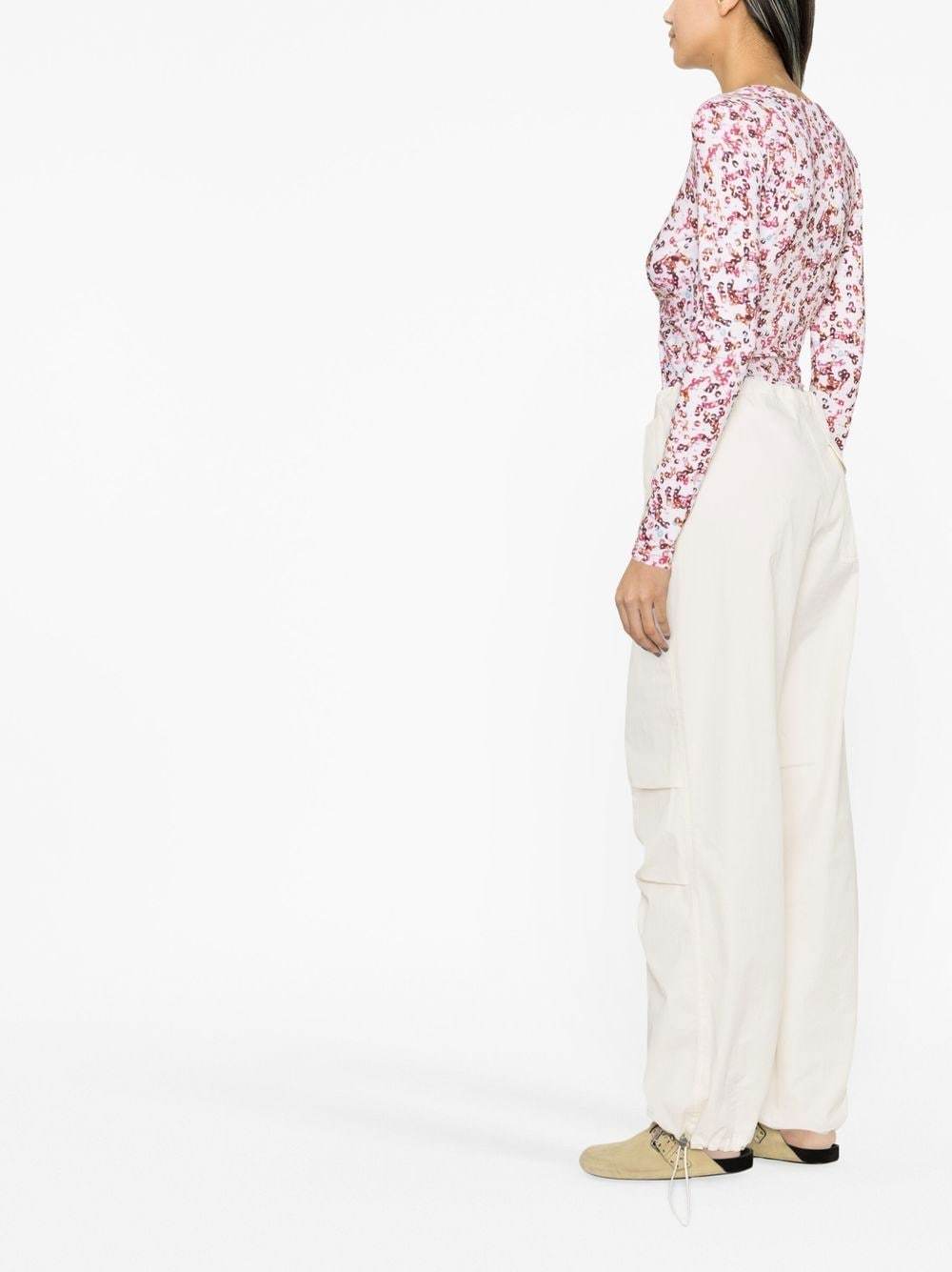 Isabel Marant Étoile Abstract-print Bodysuit In Pink