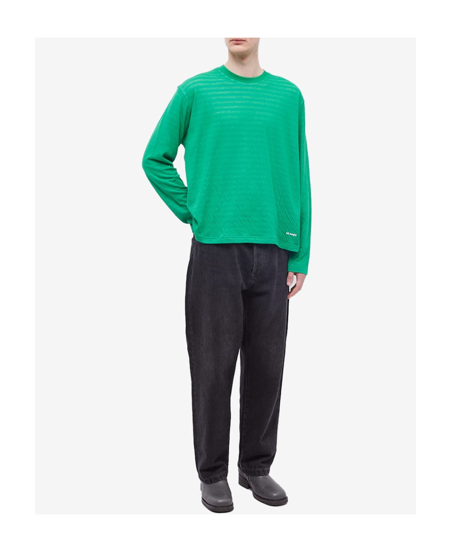 Sunnei Long-sleeved Striped T-shirt In Green