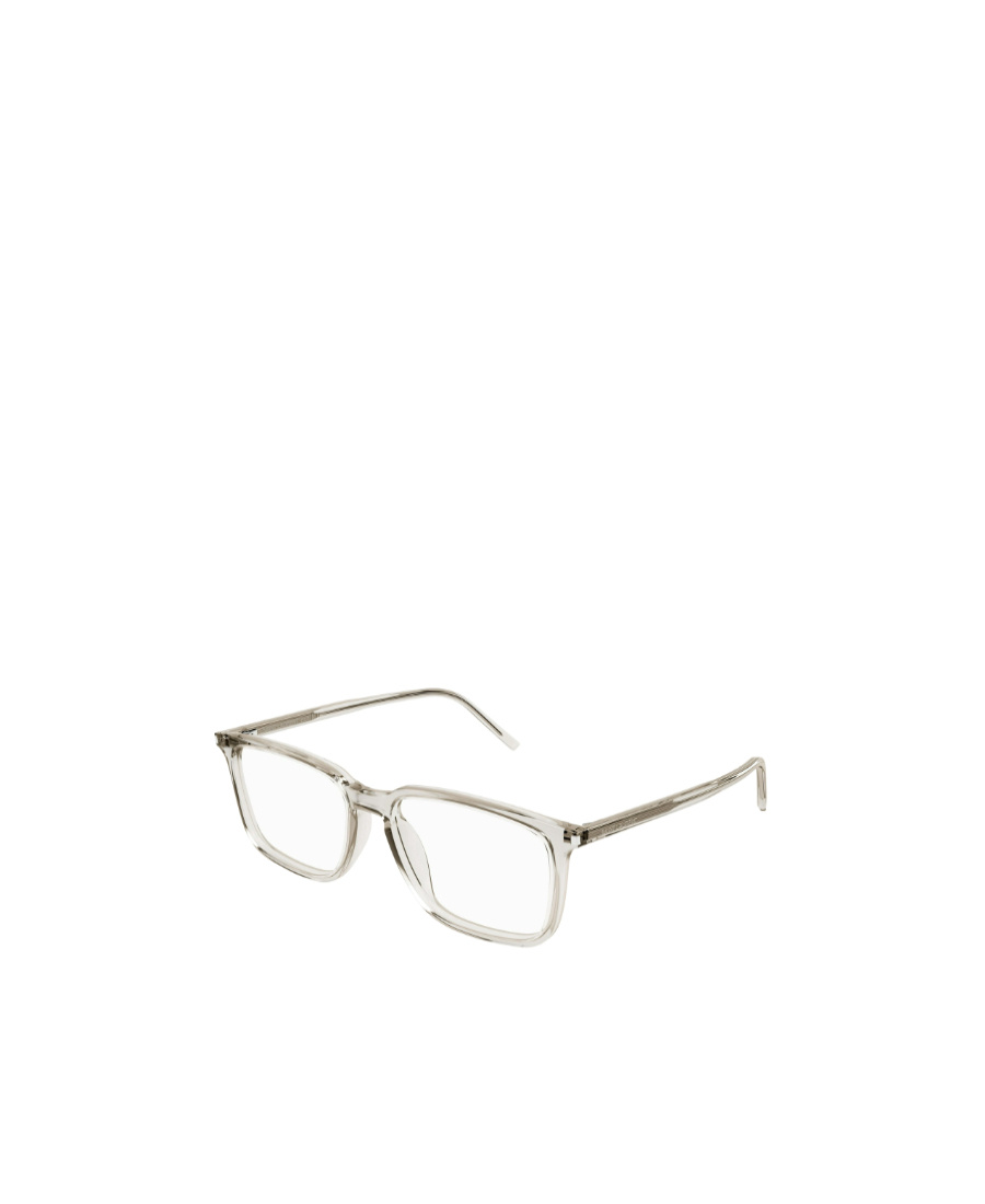 Saint Laurent Logo-engraved Square-frame Glasses In Nude