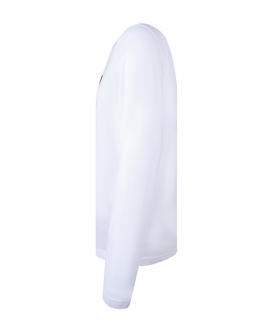 Ea7 T-shirt With Round Neck And Long Sleeves In White