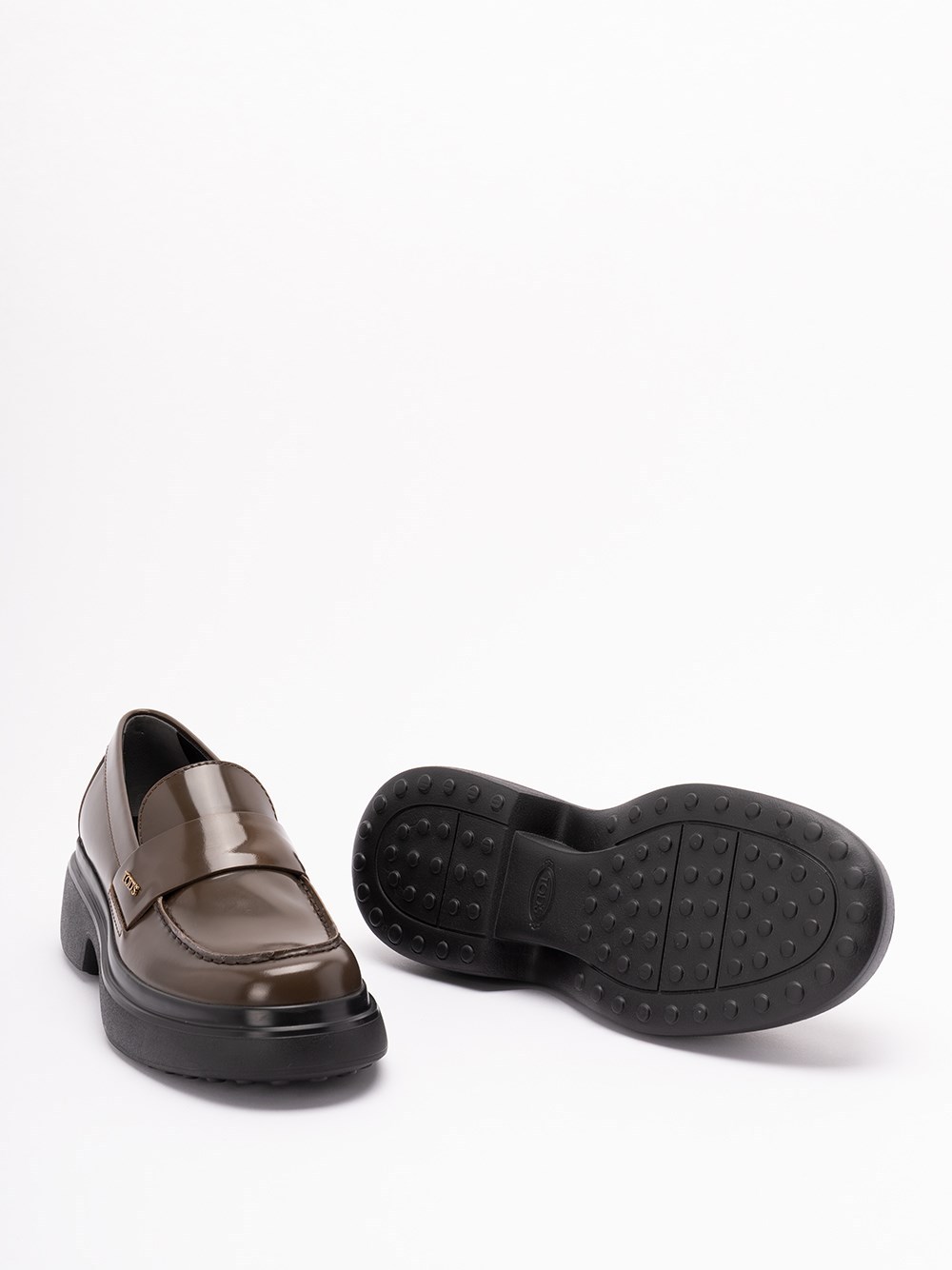 Tod's Sole Loafers In Brushed Calfskin In Brown