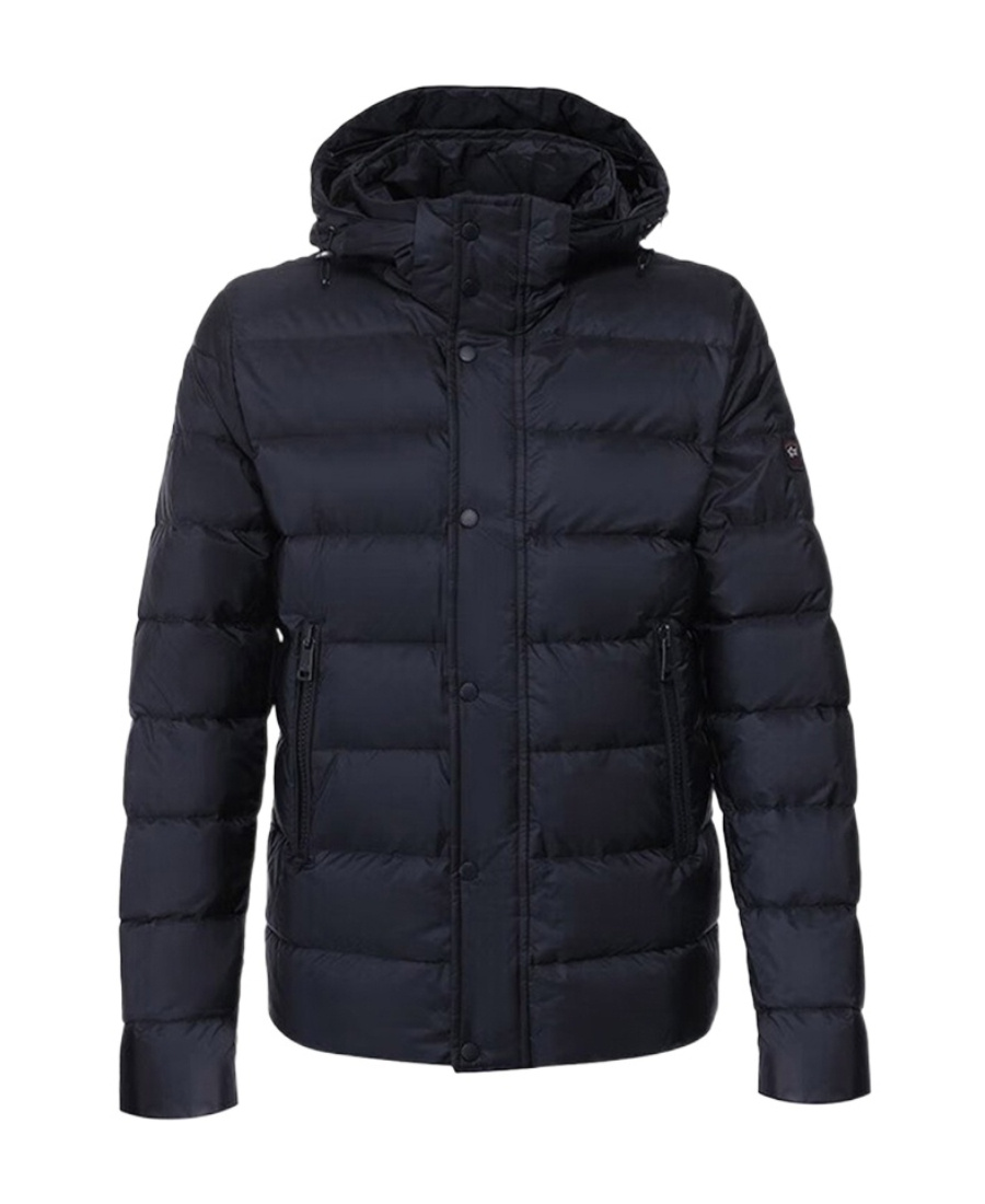 Paul & Shark Hooded Quilted Down Jacket In Black