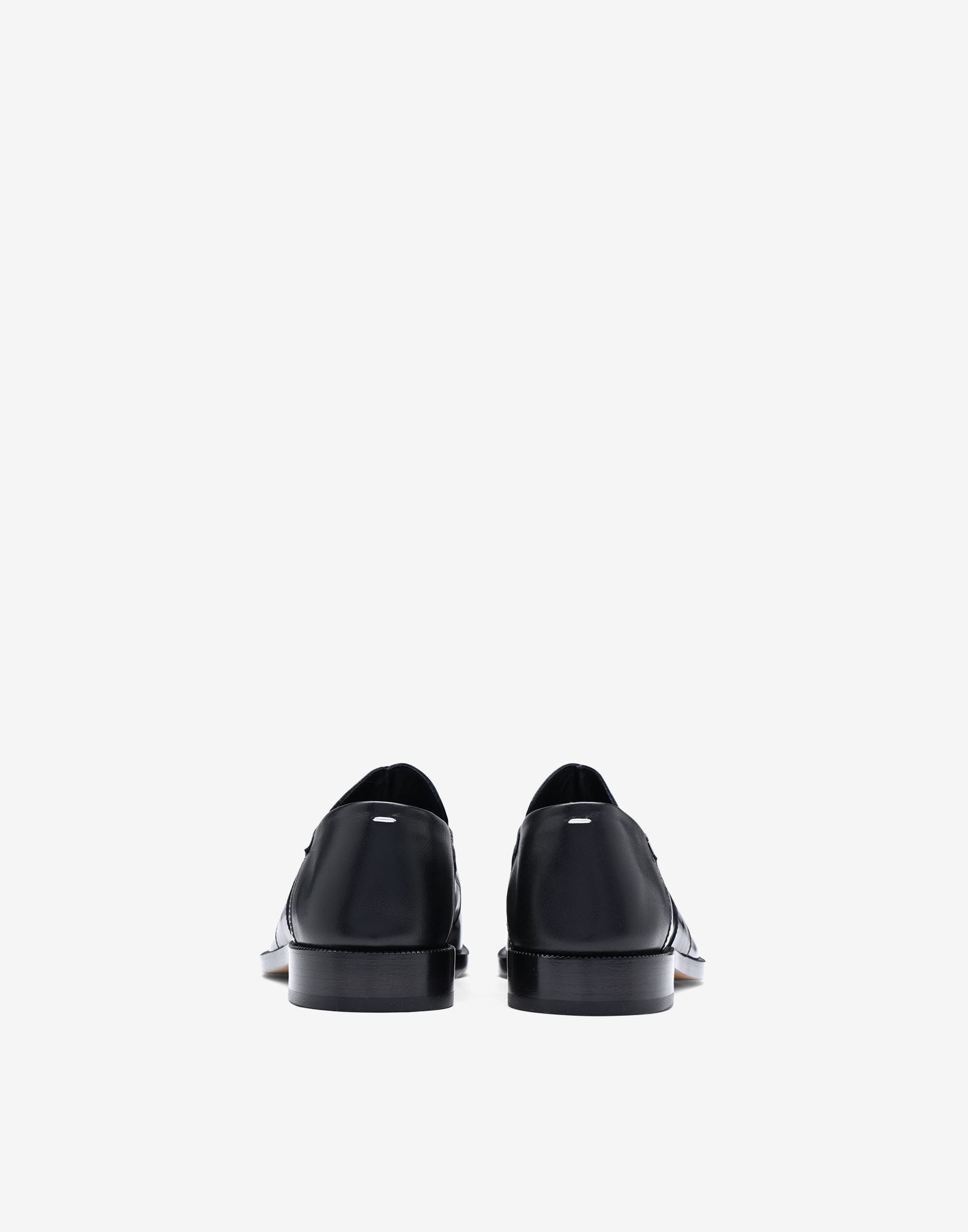 Maison Margiela 20mm Tabi Brushed Leather Loafers In Black
