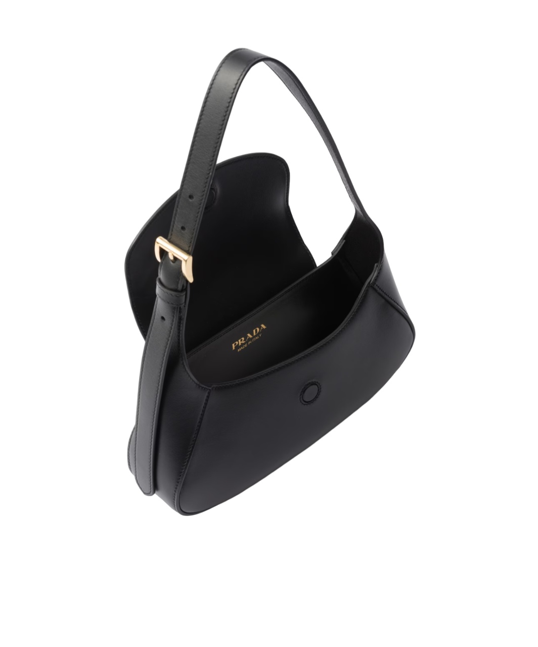 Prada Small Leather Shoulder Bag In Black