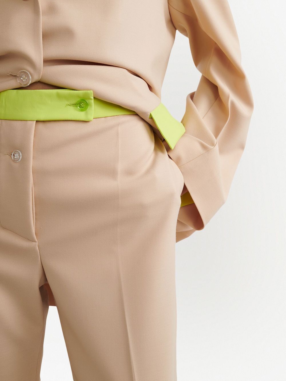 Off-white Active Straight-leg Tailored Trousers In Nude