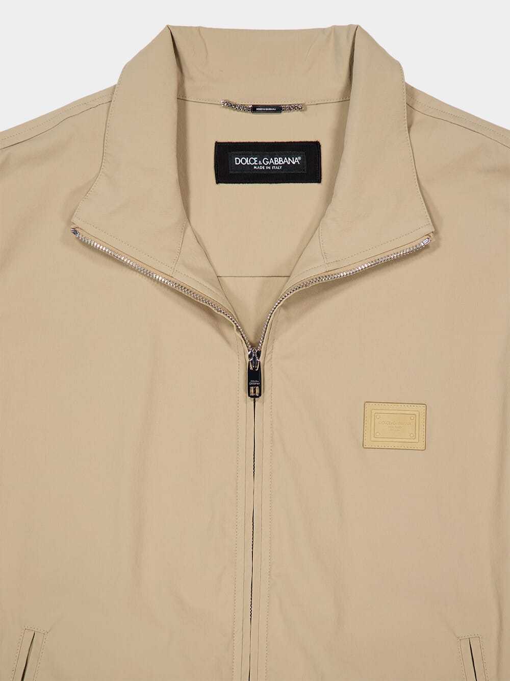 Dolce & Gabbana Logo-patch Lightweight Jacket In Brown