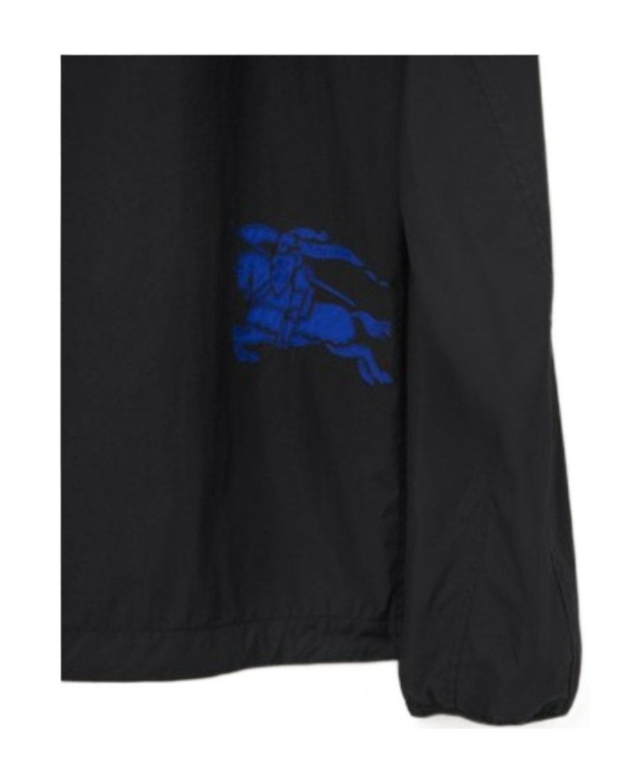 Burberry Ekd-embroidered Hooded Lightweight Jacket In Black