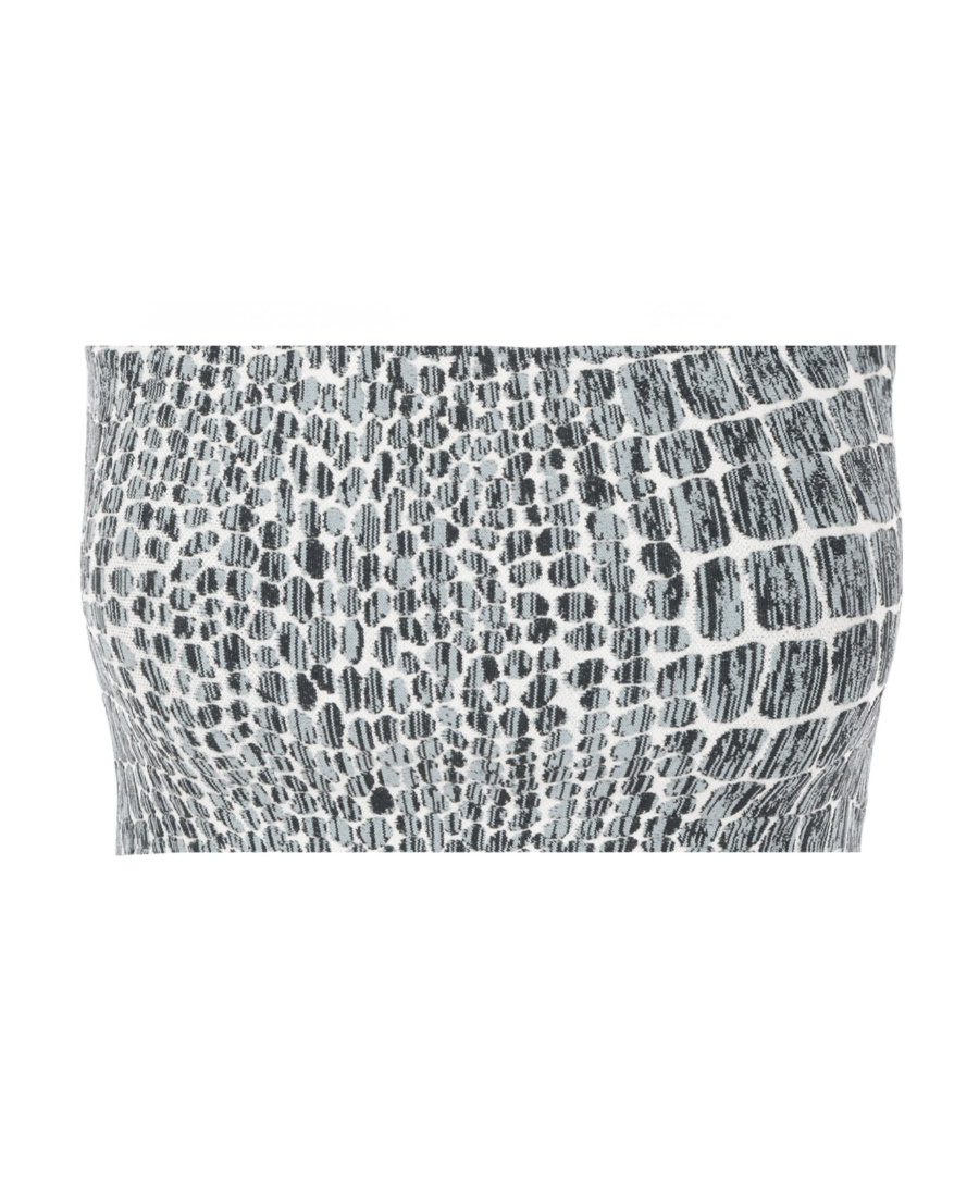 Alaïa 3d Crocodile Stretch Knitted Jacquard Vest In Gray