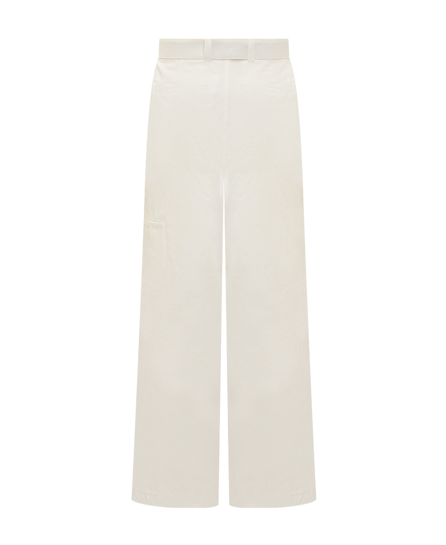 Jil Sander Belted-waist Wide-leg Pants In White