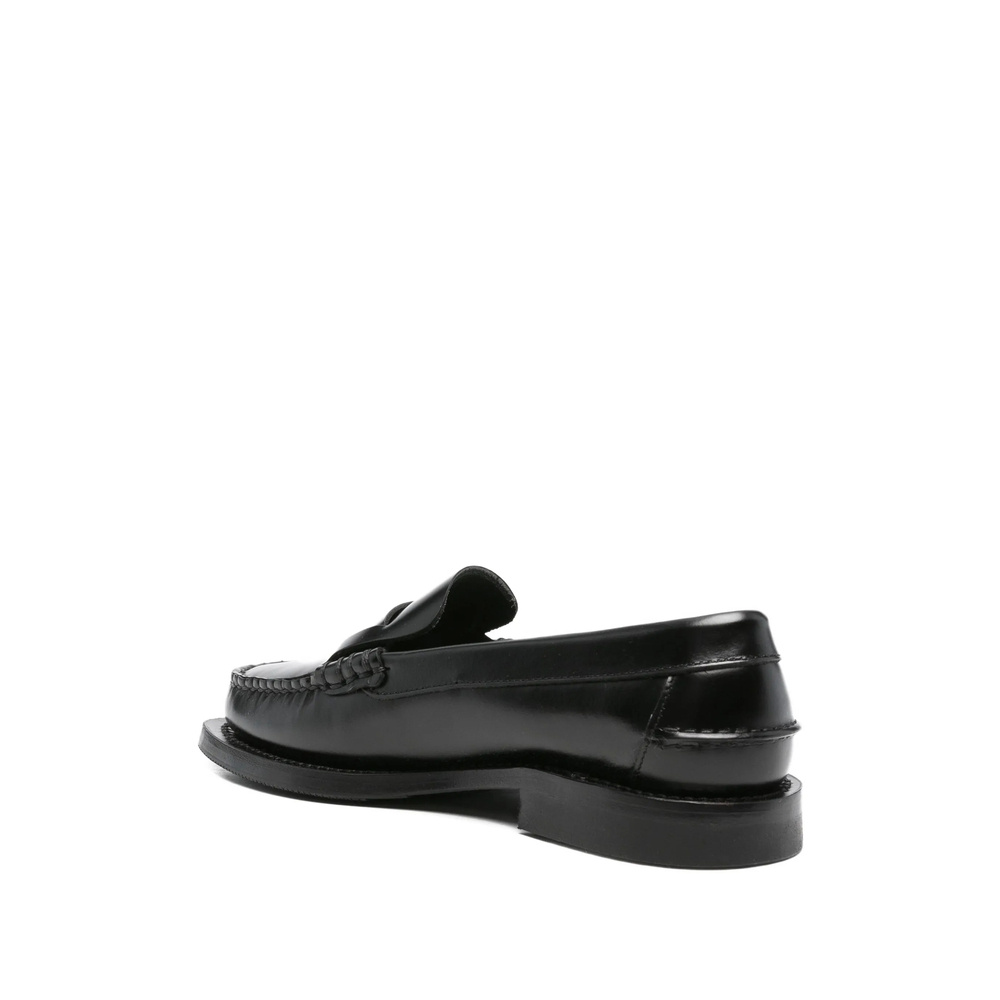 Hereu Leather Penny Loafers In Black