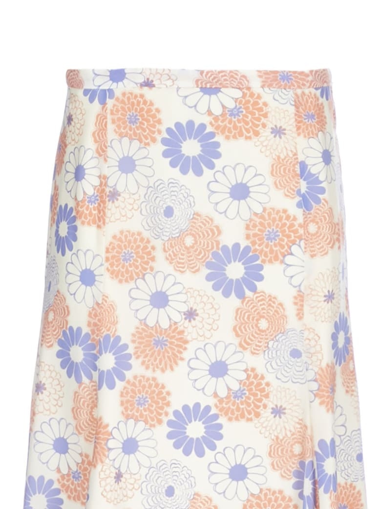 Kenzo Floral-print Midi Skirt In White