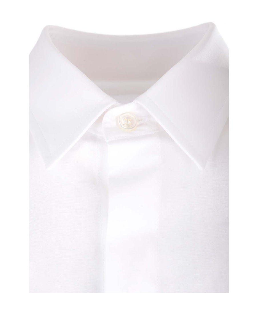 Valentino Poplin Cotton Shirt With Hidden Buttoning In White