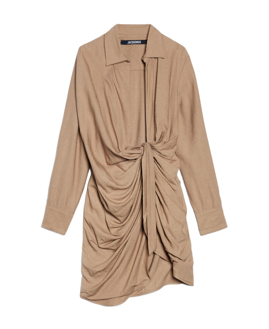Jacquemus Beige Le Chouchou 'la Robe Bahia' Minidress In Nude