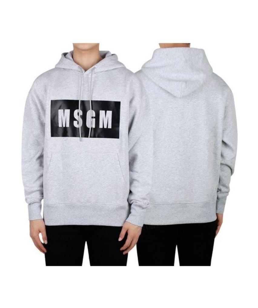 Msgm Logo-print Cotton Hoodie In White