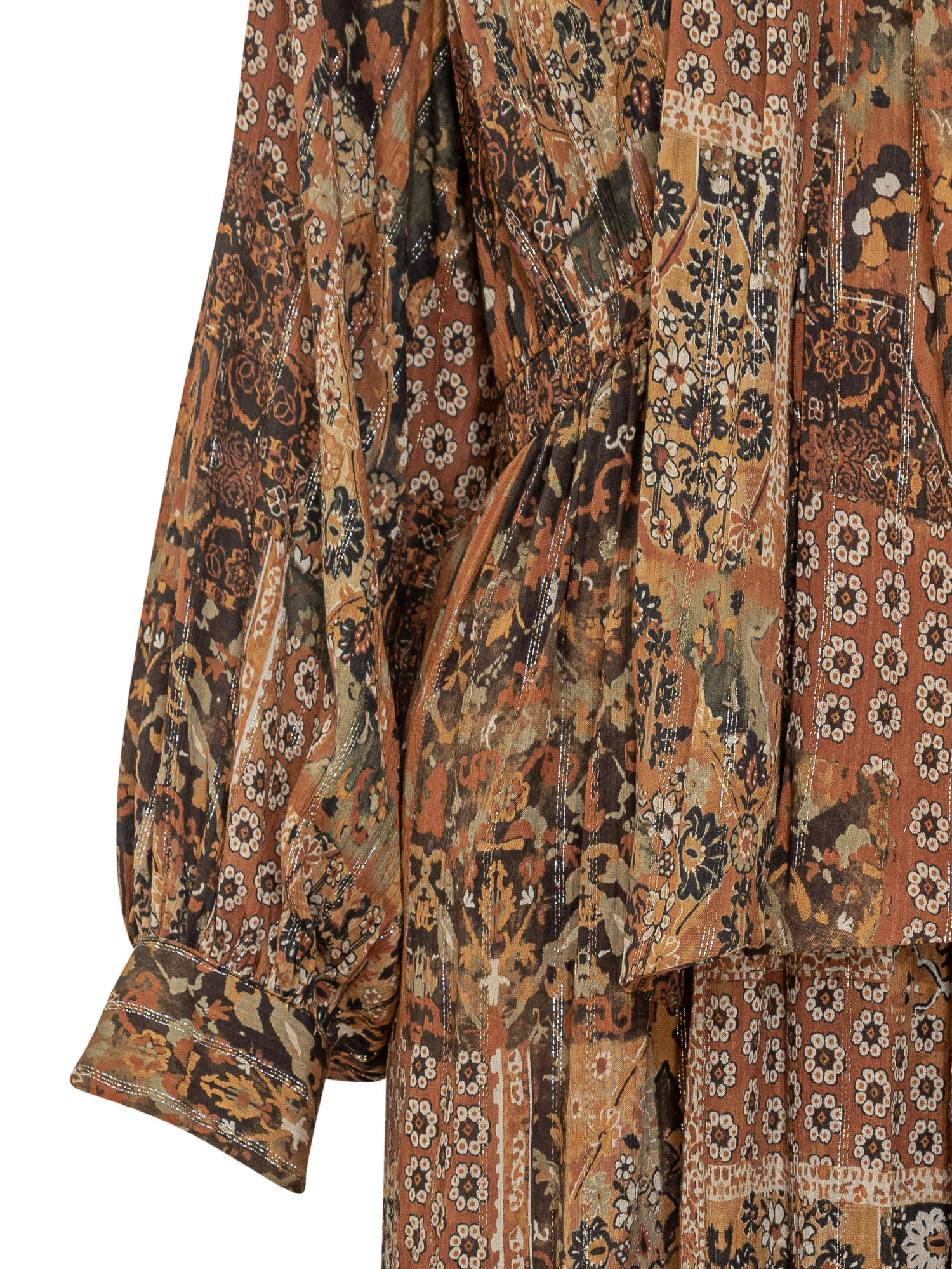 Bash Tie Collar Dress In Brown