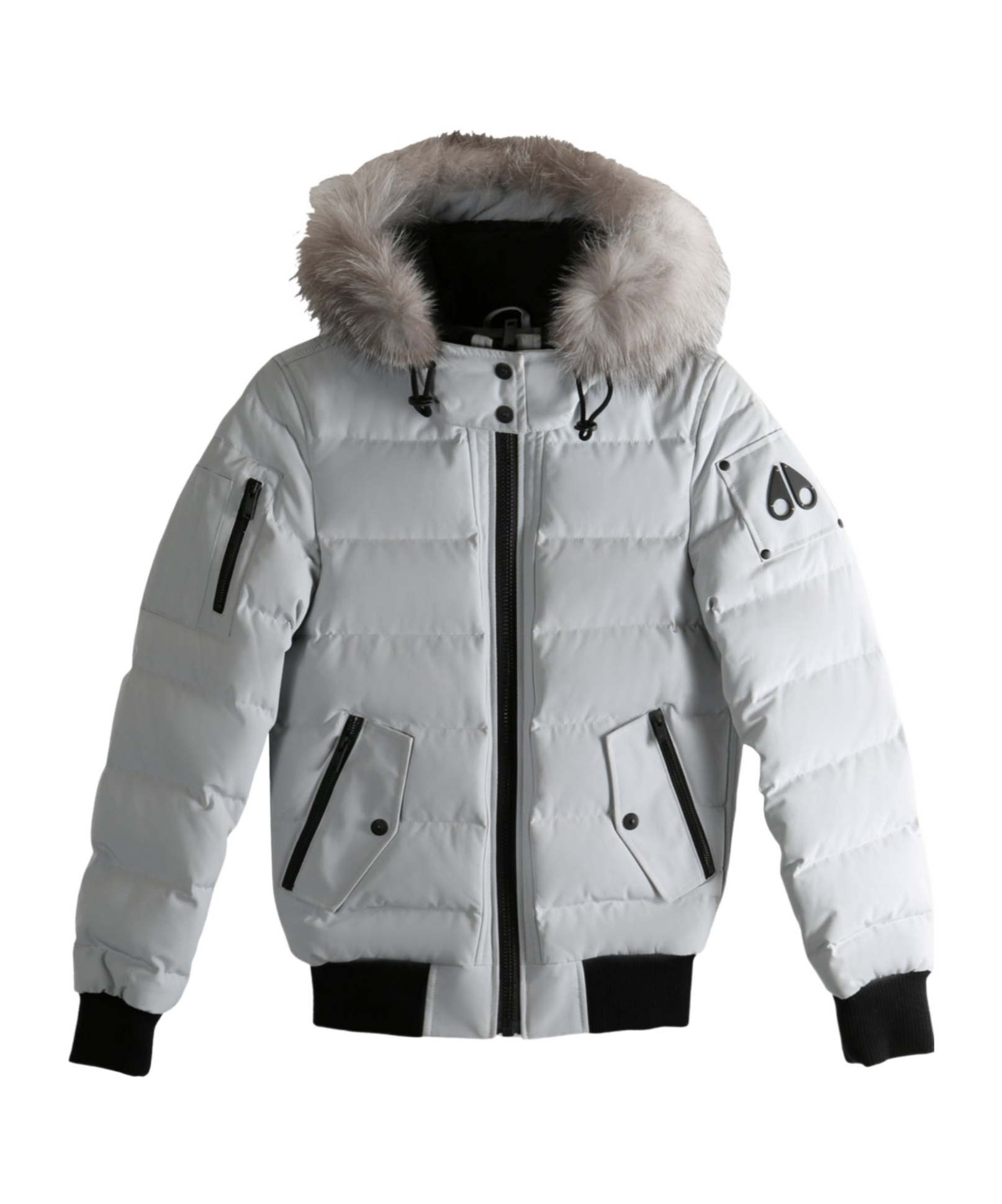 Moose Knuckles Long-sleeved Down Jacket In Gray