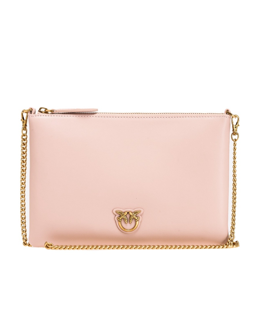 Pinko Logo Plaque Chain-linked Clutch Bag