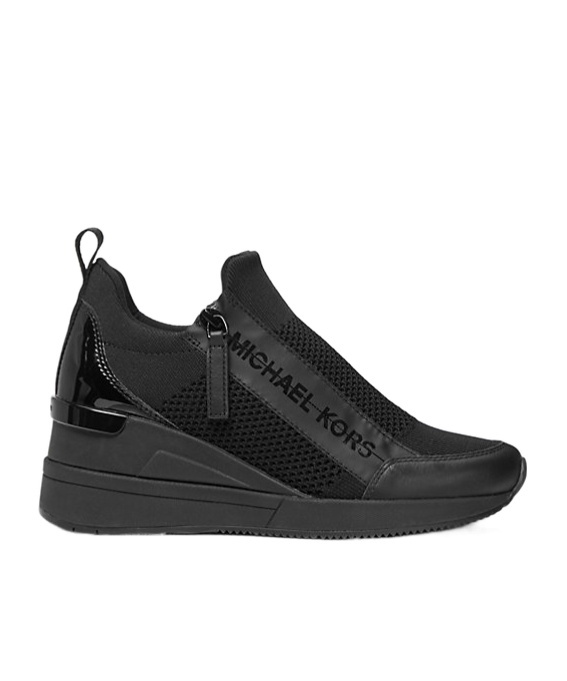 Michael Kors Willis Wedge Trainer In Black