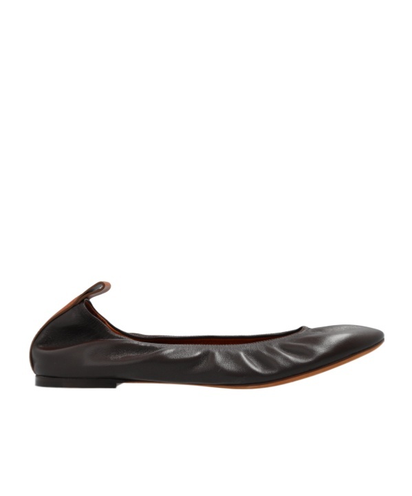 Shop Lanvin Leather Ballerina Shoes In Black