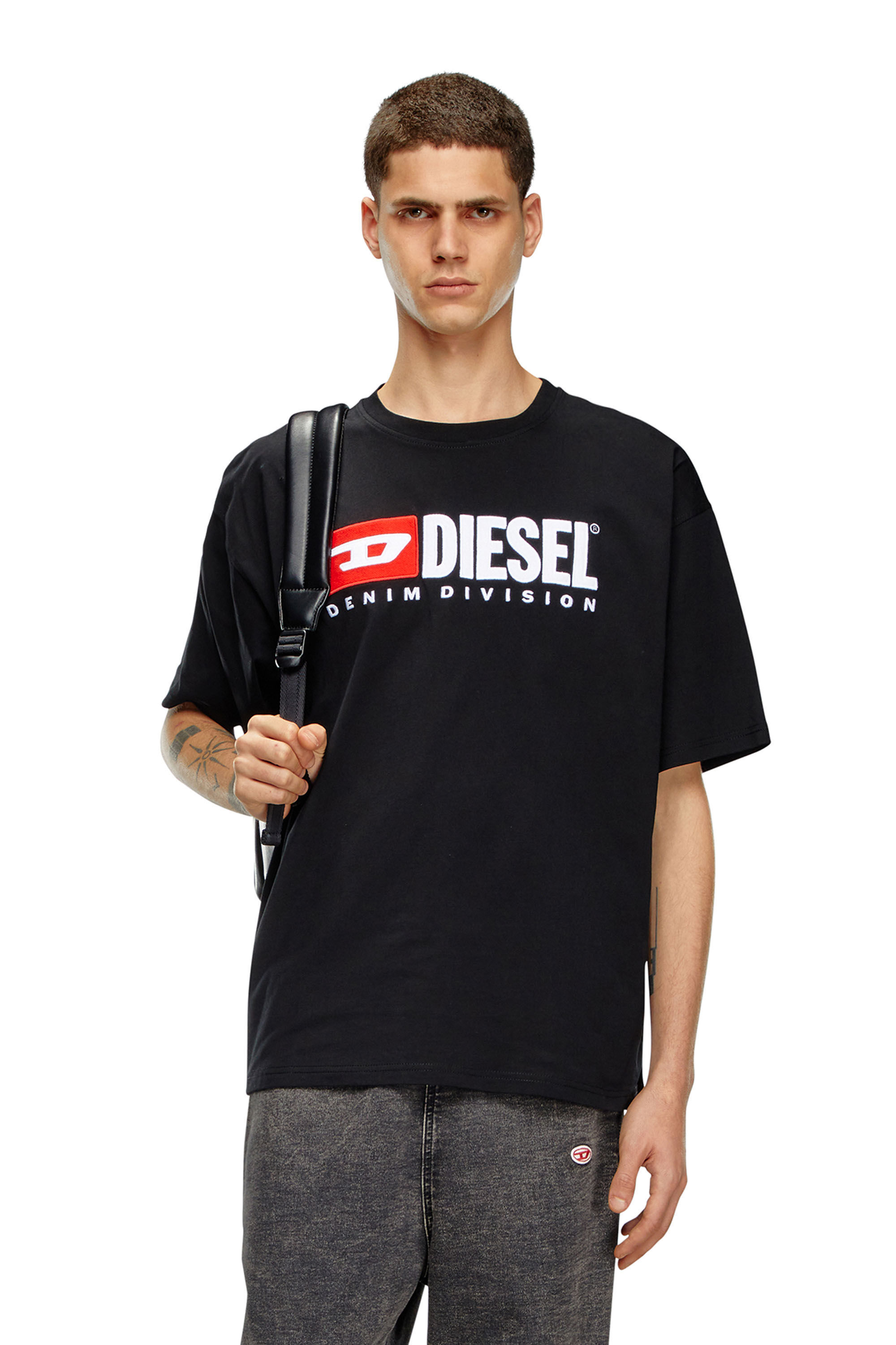 Diesel T-shirt With Splashed-effect Logo In Black