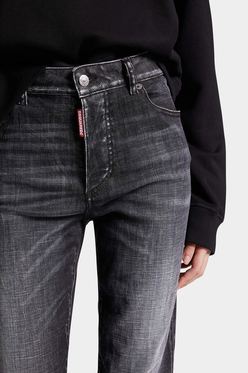 Dsquared2 Straight-leg Jeans With Faded Effect And 5 Pockets In Black
