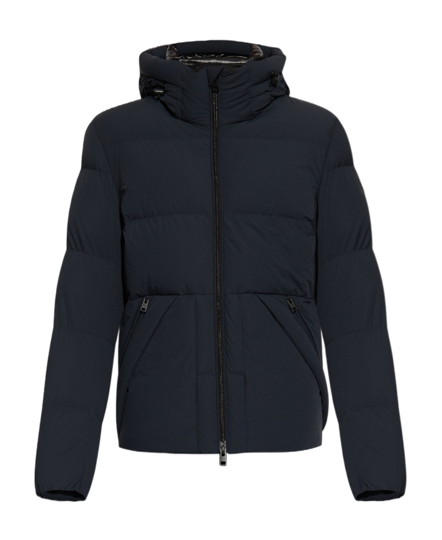 Woolrich Padded Hooded Jacket In Gray