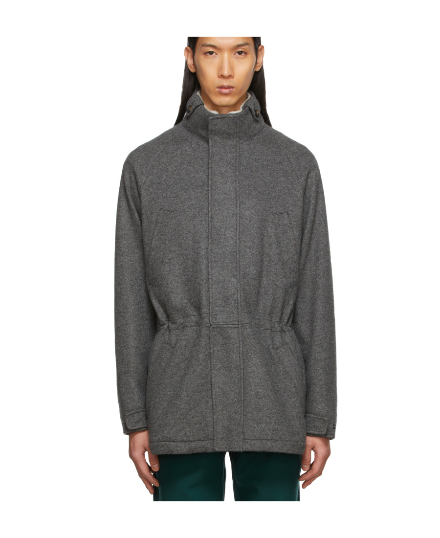 Loro Piana Elastic Waist And Standing Collar Casual Jacket In Black