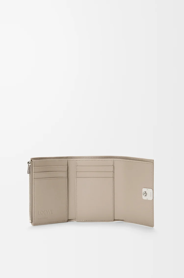 Loewe Anagram Small Vertical Wallet In Pebble Grained Calfskin In Brown