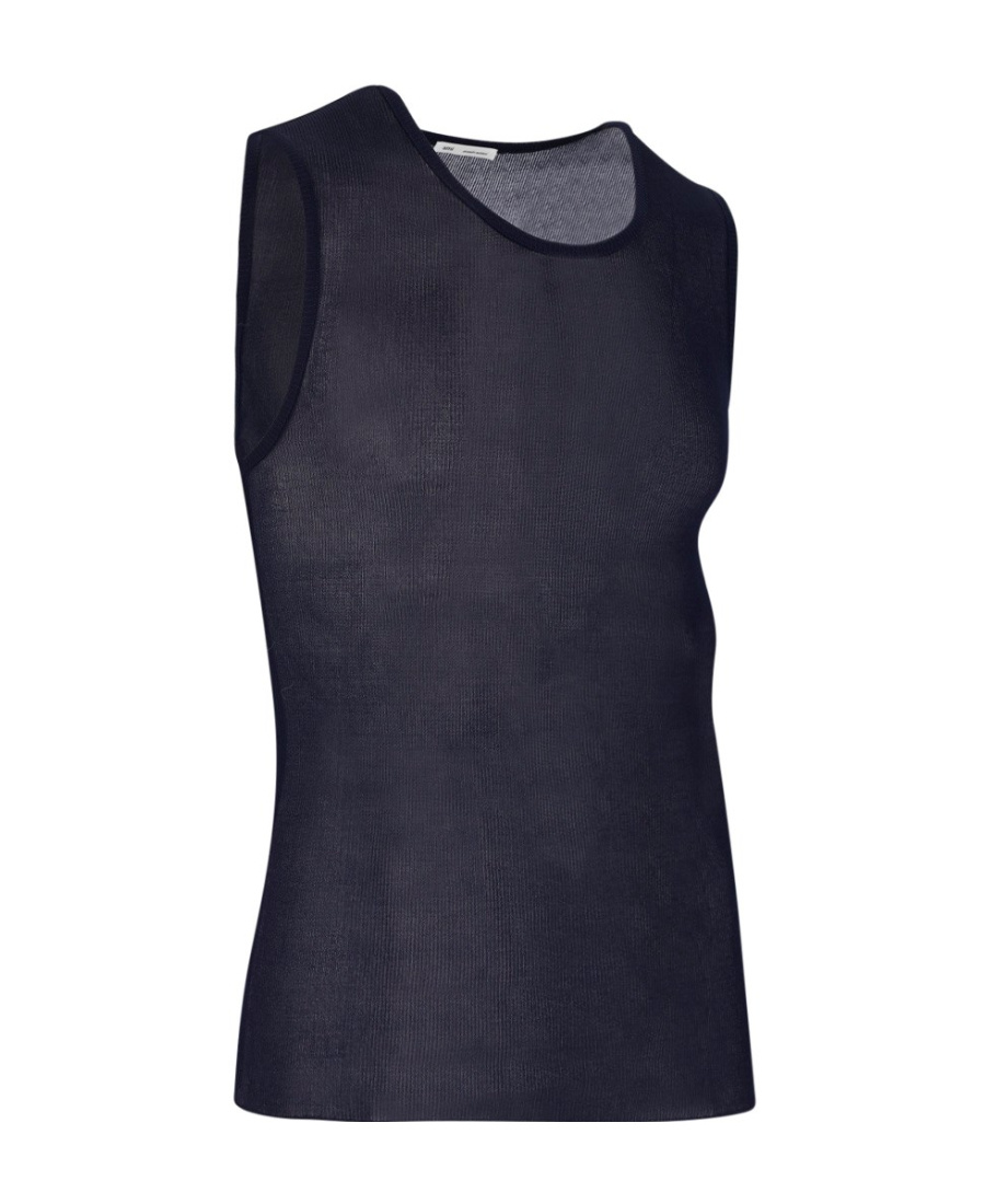 Ami Alexandre Mattiussi Ami Paris Crewneck Knitted Tank Top In Black