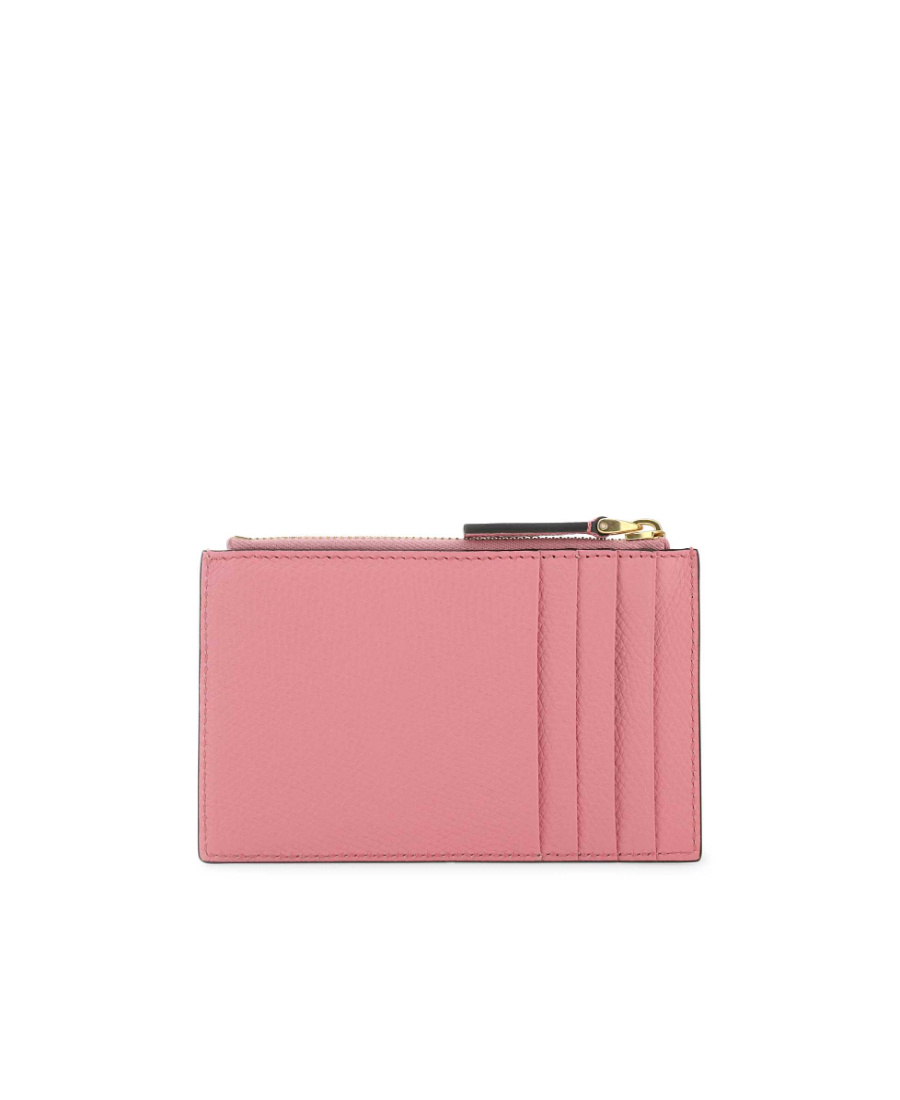 Valentino Vlogo Signature Leather Cardholder In Pink