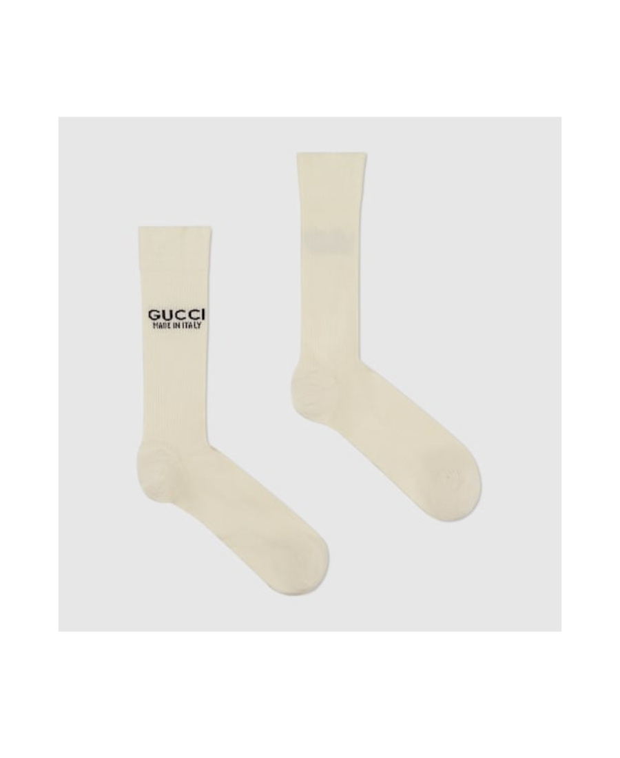 GUCCI LOGO-JACQUARD RIBBED SOCKS