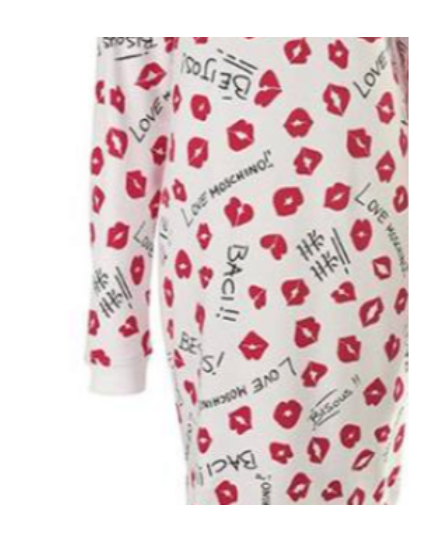 Moschino Logo Lipstick Pattern Dress In White
