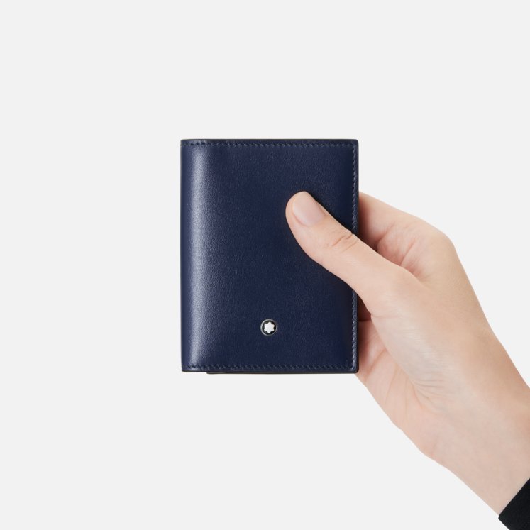 Montblanc Meisterstück 6cc Compact Wallet In Blue