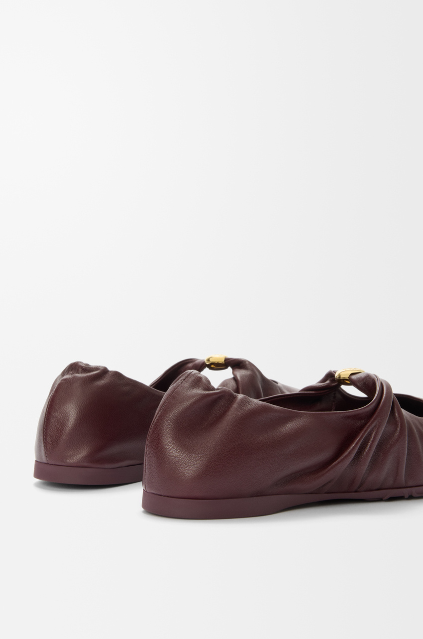 Loewe Pebble Soft Ballerina In Nappa Lambskin In Brown