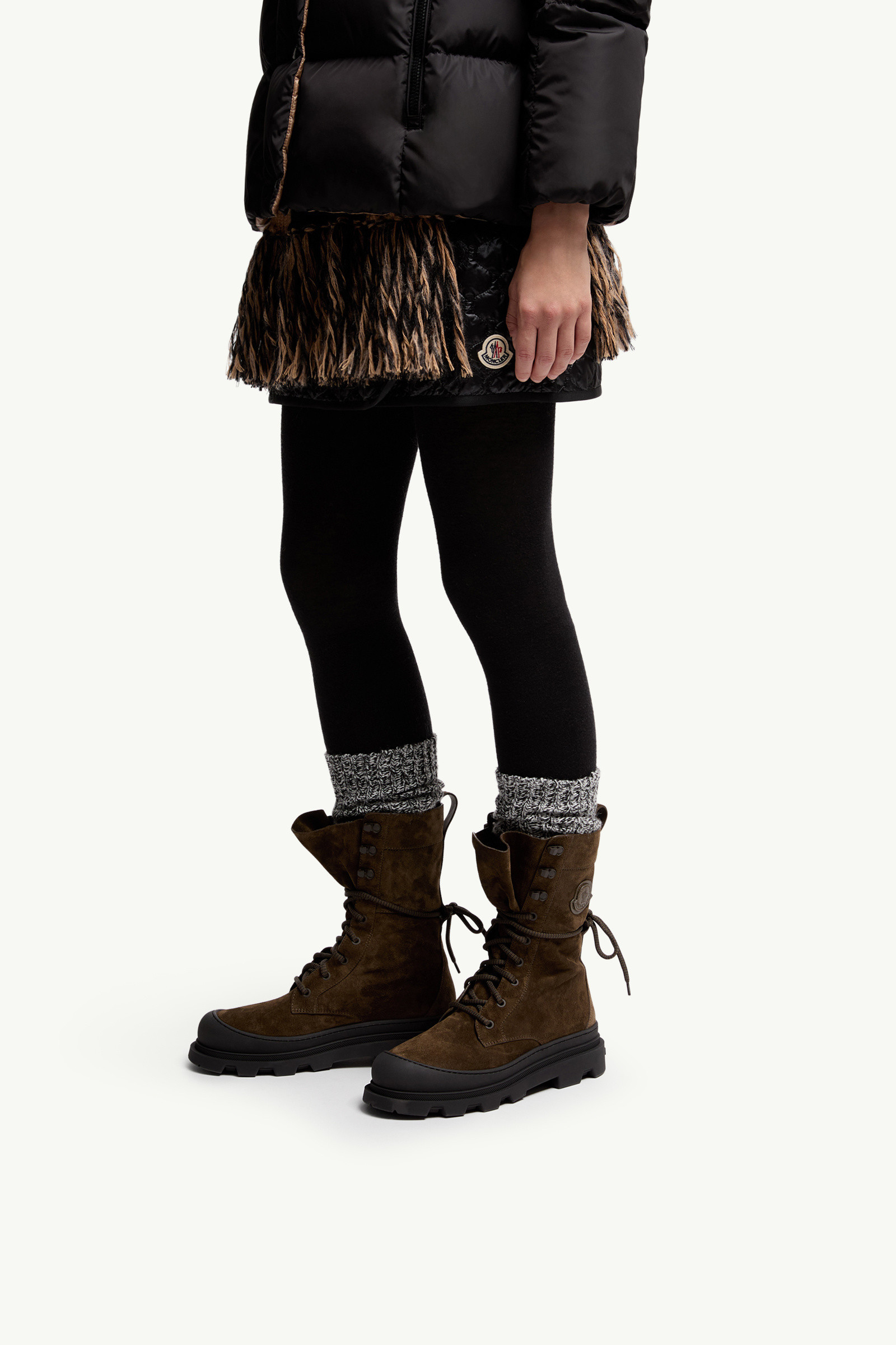 Moncler Round-toed Ankle Boots In Green