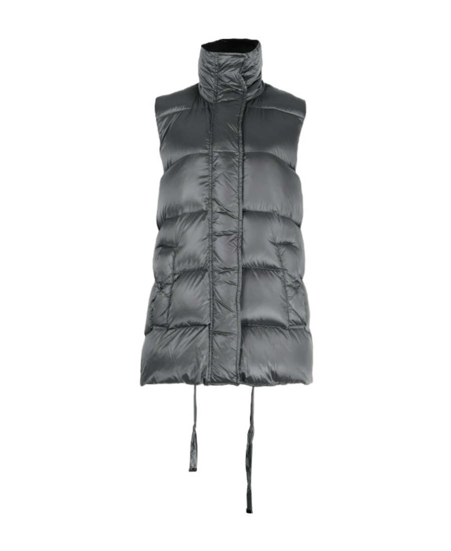 Max Mara Sleeveless Vest Down Jacket In Gray
