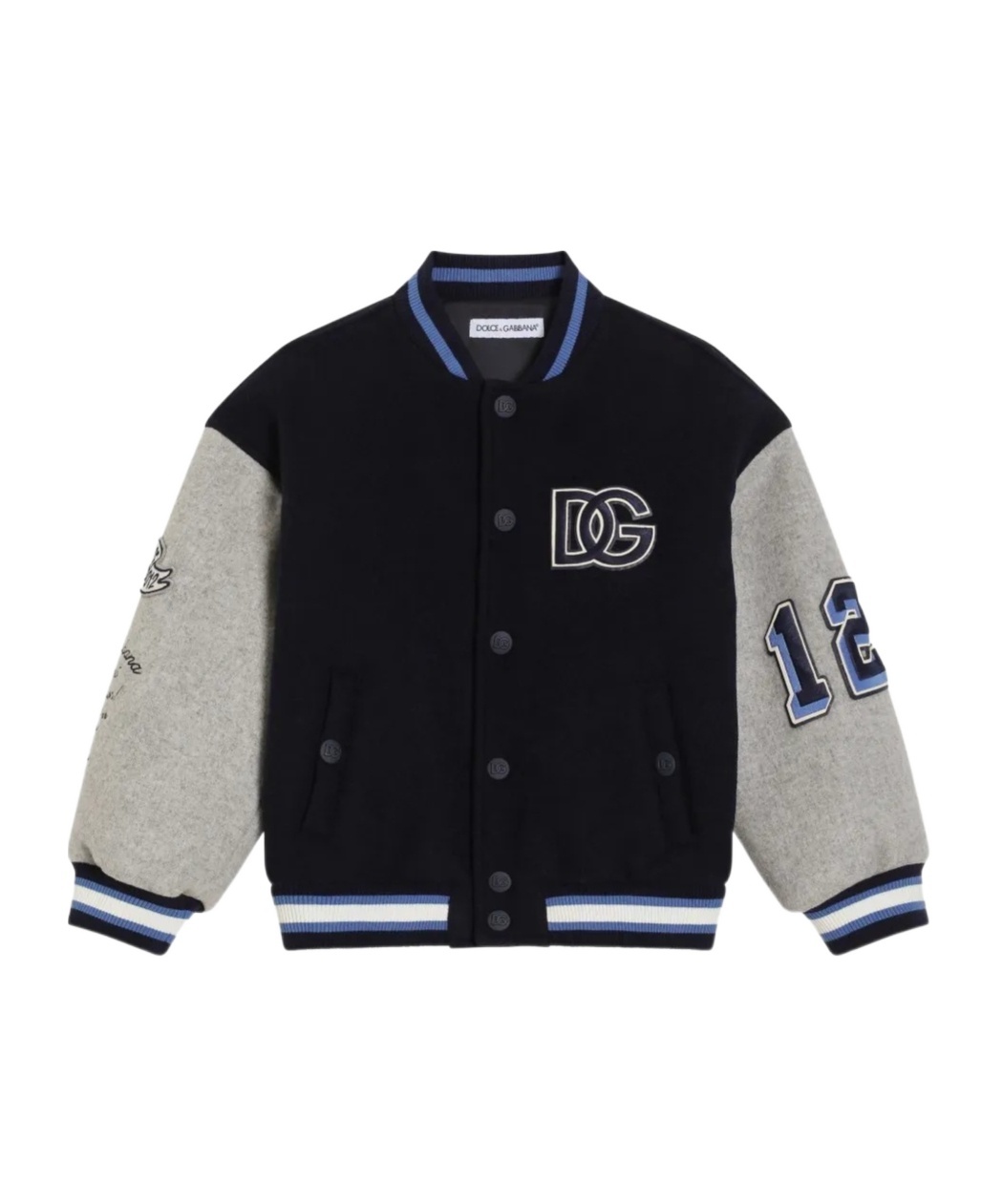 Dolce & Gabbana Logo-lettering Bomber Jacket In Black