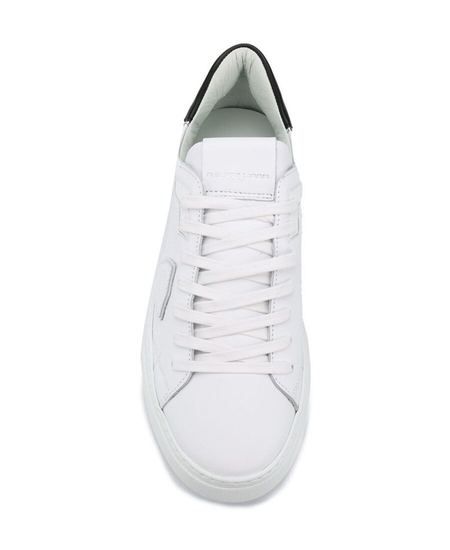 Philippe Model Temple White Black Leather Sneaker In White