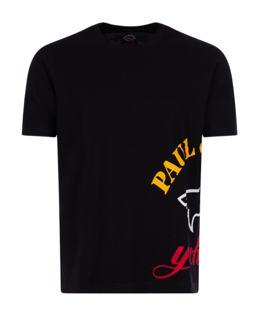 Paul & Shark Logo-print Organic-cotton T-shirt In Black