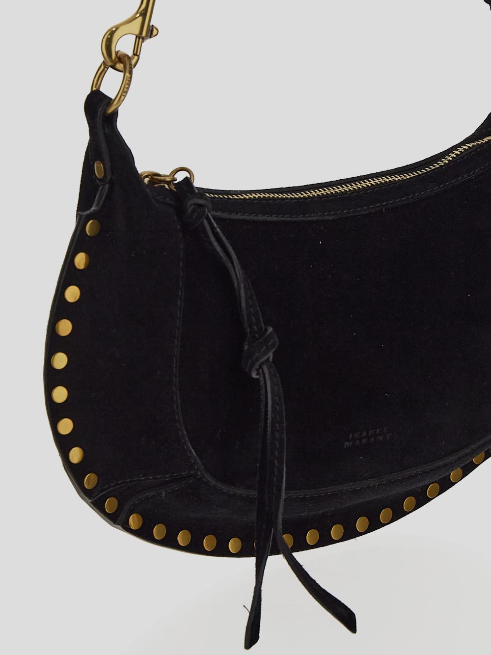 Isabel Marant Black Oskan Moon Shoulder Bag In Black