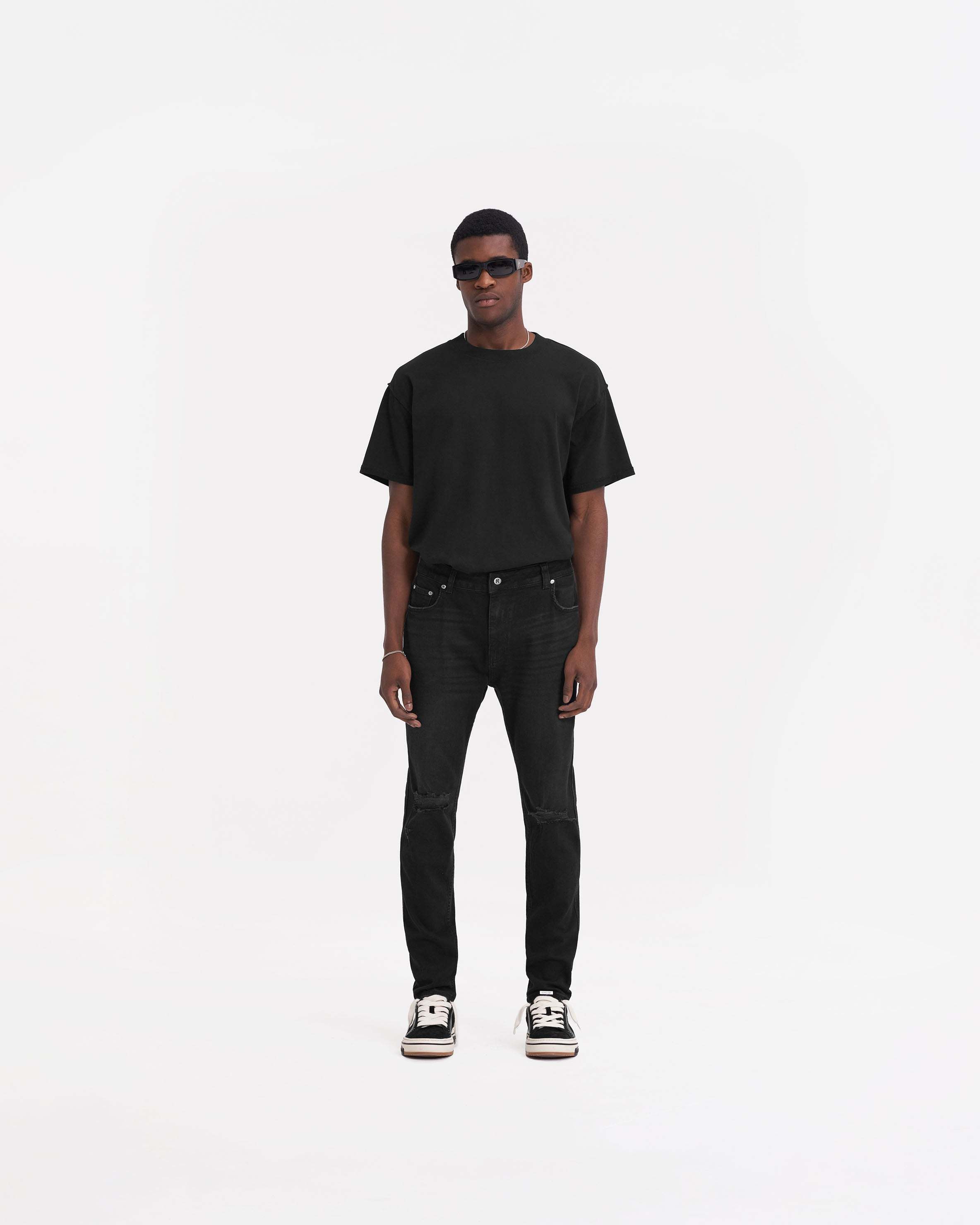 Represent R1 Destroyer Denim Slim-cut Jeans In Black
