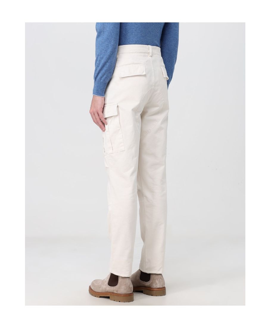 Brunello Cucinelli Belt Ring Casual Pants In White