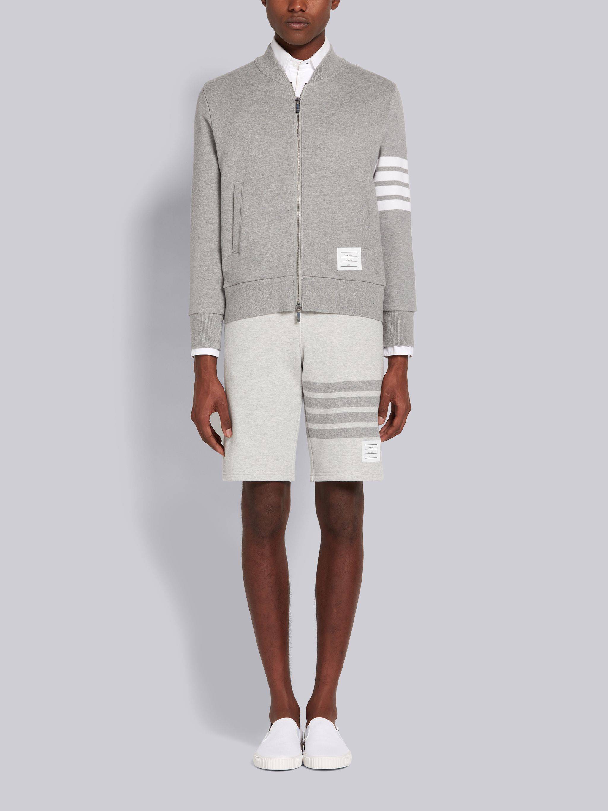 Thom Browne 4-bar Motif Drawstring Track Shorts In White