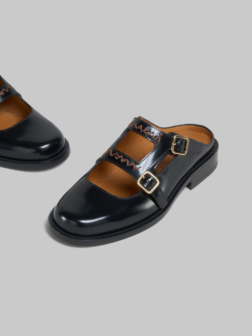 Marni Bambi 3.0 Moccasin Sabot Made Of Brushed Calfskin In Black